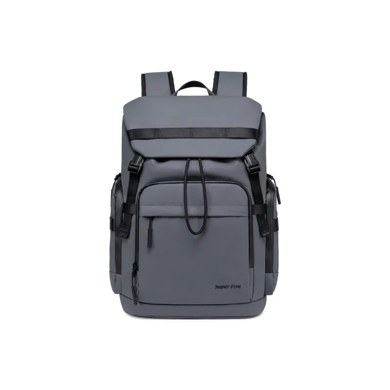Super Five Polyester/Oxford/Water Resistant Backpack Unisex Multicolor/Ecru/Black/Gray-6