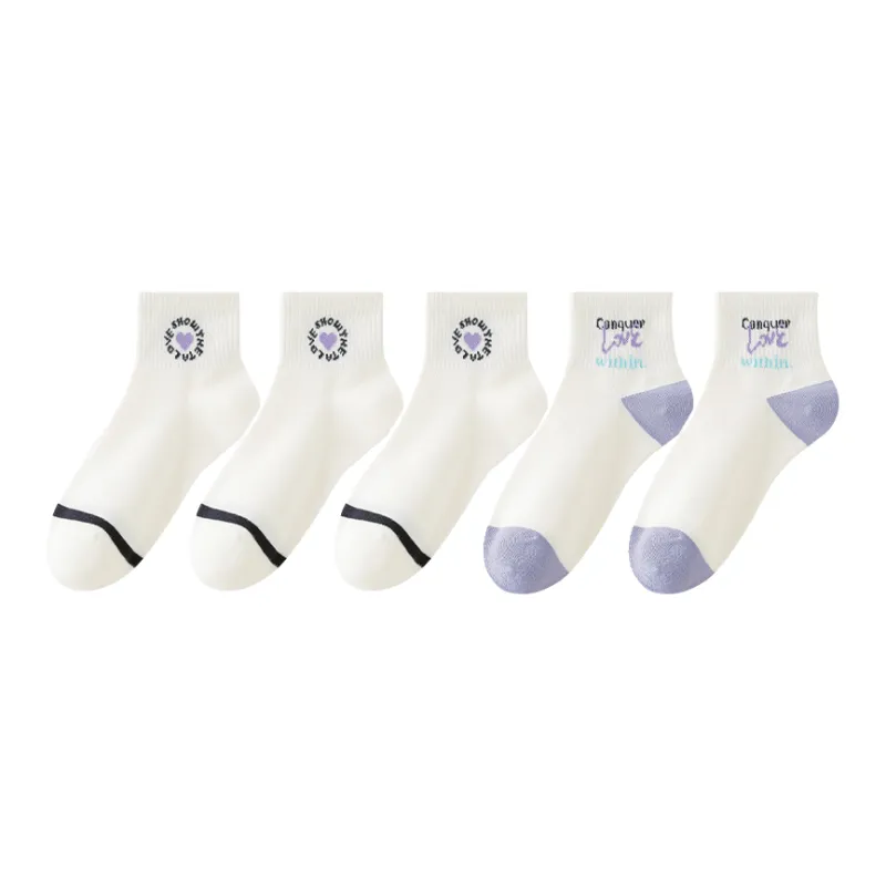 Lan Miao Mid Calf Socks Women's 5 Pack-10