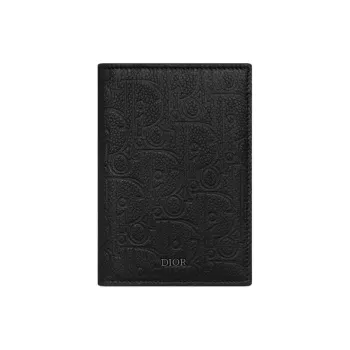 DIOR Calfskin Passport Holder Men's Black