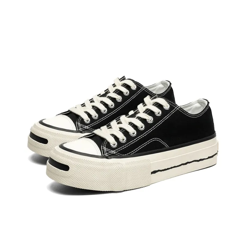 OUGLEMEN Lightweight Height Increasing Low Top Canvas Shoes Men's Gift Box Set-3