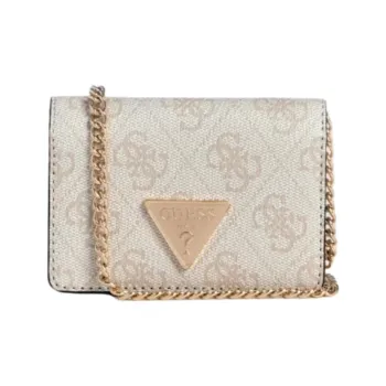 GUESS Artificial Leather Crossbody Bag Shoulder Bag Wallets Mini Women's Gray White