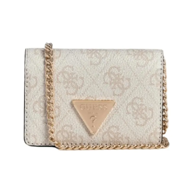 GUESS Artificial Leather Crossbody Bag Shoulder Bag Wallets Mini Women's Gray White-0
