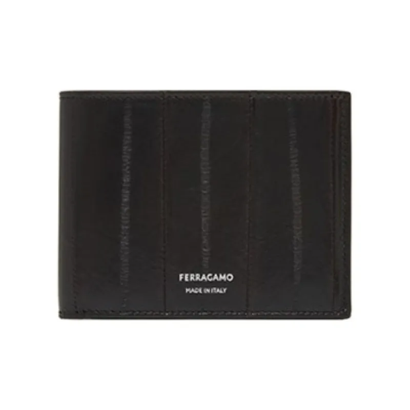 FERRAGAMO Eel Skin Wallet Men's Dark Umber-0