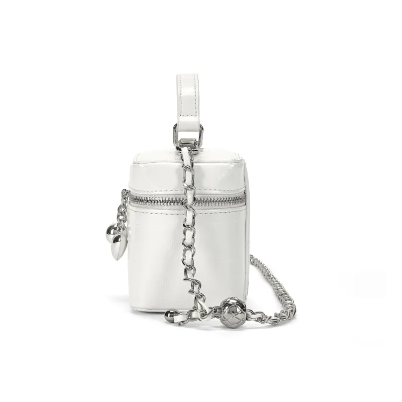ST&SAT Synthetic Leather One Shoulder Handbags Regular Women's Ecru/Silver/Black-2