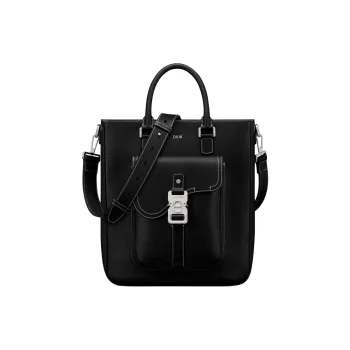 DIOR Saddle Grain Calfskin Tote Bag, Shopping Bag, Shoulder Bag, Crossbody Bag, Handbag Men's Black