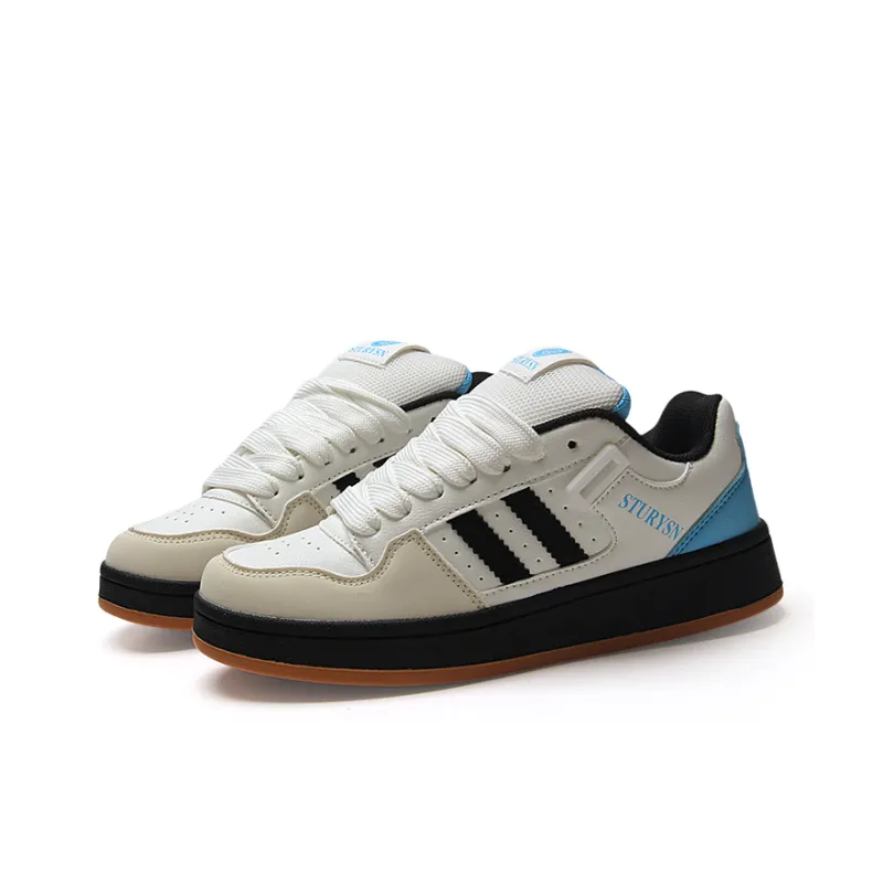STUR YSN Wear resistant And Lightweight Low Top Skateboard Shoes Unisex White Black Blue-2