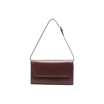THE ROW Cow Leather Clutch Shoulder Bag Unisex Burgundy