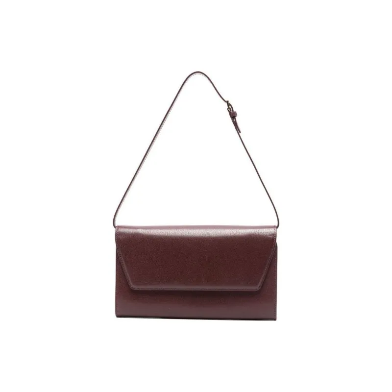 THE ROW Cow Leather Clutch Shoulder Bag Unisex Burgundy-0