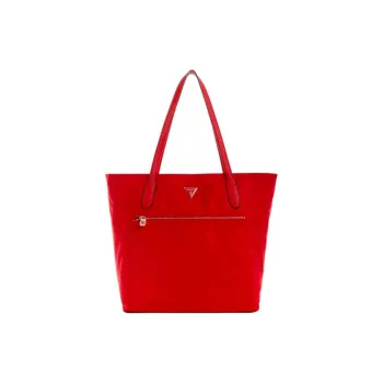 GUESS Recycled Nylon Tote Bag Shopping Bag Shoulder Bag Handbag Regular Women's Red