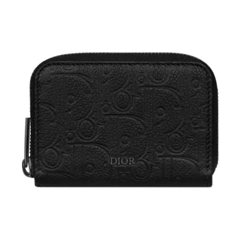 DIOR Calfskin Coin Purse Men's Black