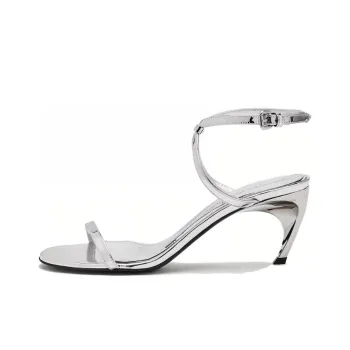 Alexander McQueen Armadillo Metallic Faux Leather Sandals 'Silver' Women's