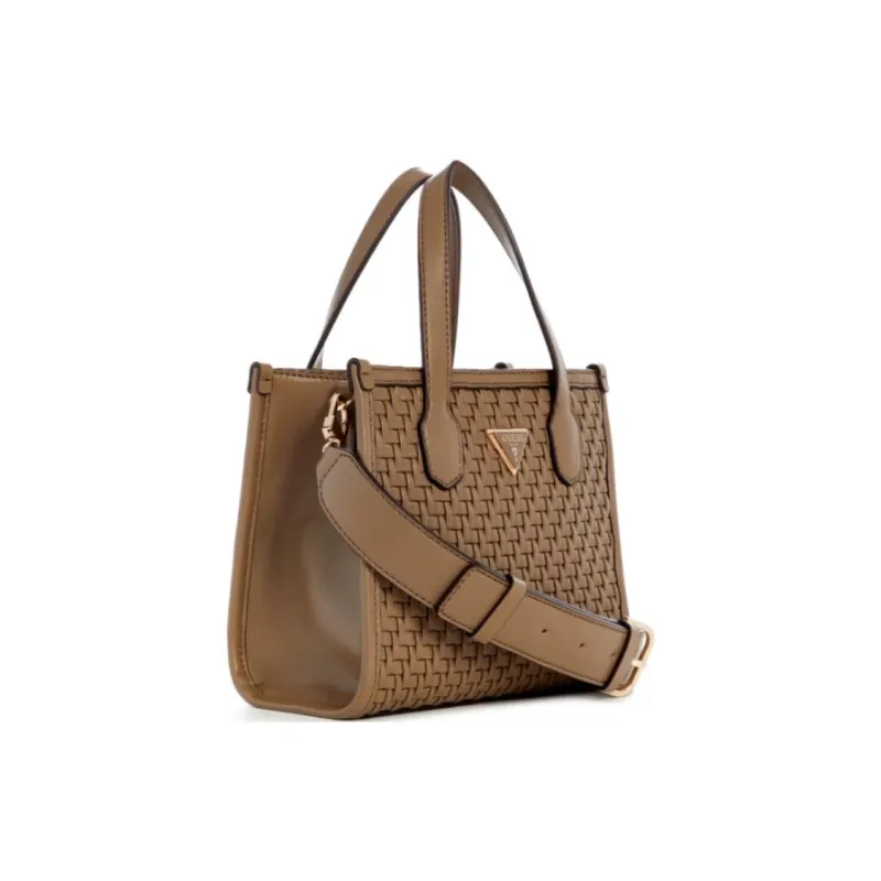 GUESS Artificial Leather Tote Bag Shopping Bag Handbag Mini Women's Brown-1