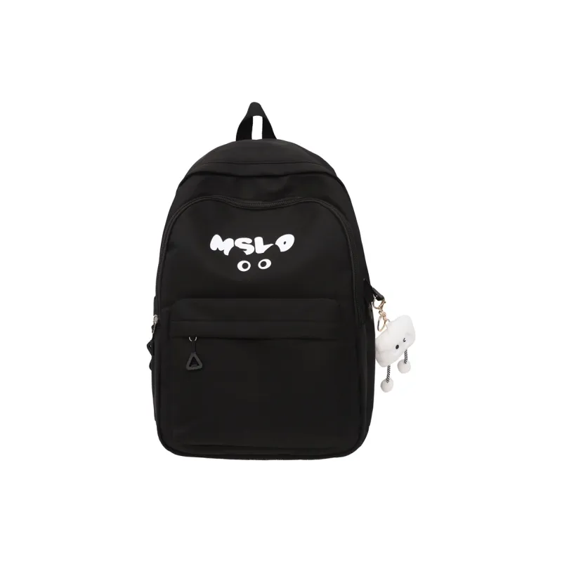 Deli Bear Nylon Backpack Regular Unisex Black/White/Blue/Yellow/Pink-18