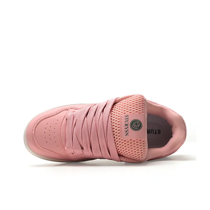 STUR YSN Wear resistant And Lightweight Low Top Skateboard Shoes Unisex Pink Green-4