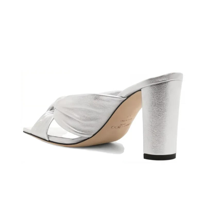 Jimmy Choo Avenue 85mm Metallic Leather Mules-3