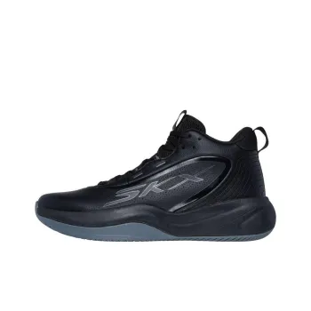 Skechers Anti Slip Wear Resistant Mid Top Basketball Shoes Men's Black