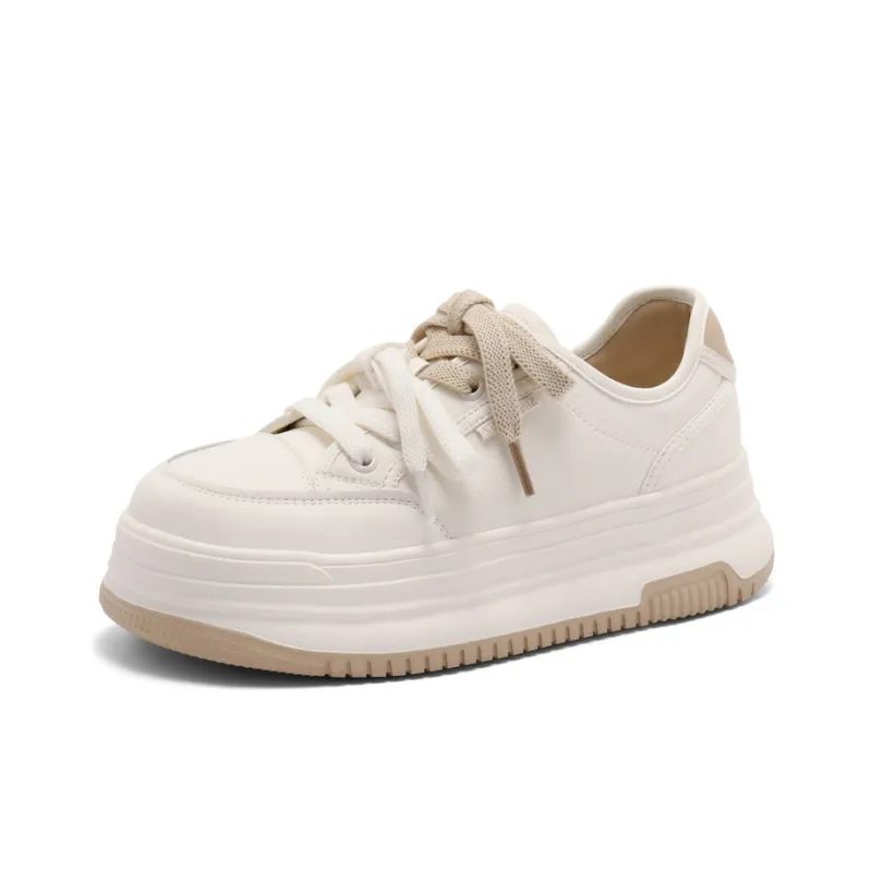 BELLE Wear-Resistant Slip-Resistant Low-Top Skateboard Shoes Women's Ecru/Apricot Ecru/Purple-1