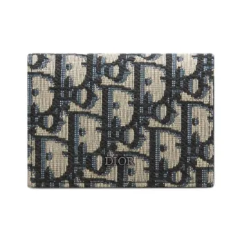 DIOR Jacquard Wallet Regular Men's Beige & Black