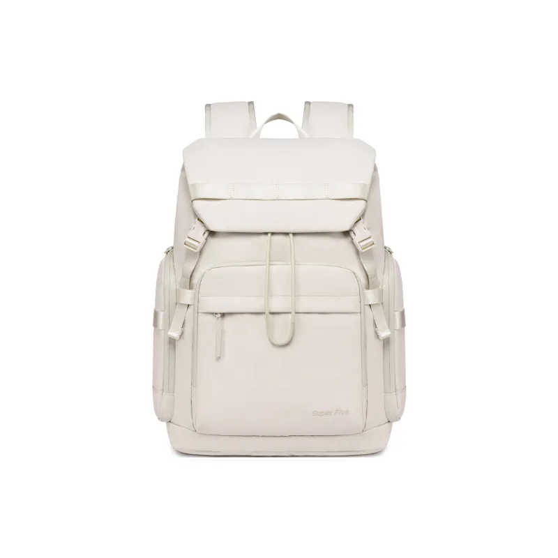 Super Five Polyester/Oxford/Water Resistant Backpack Unisex Multicolor/Ecru/Black/Gray-0