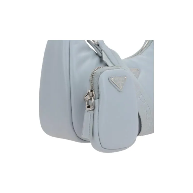 PRADA Re Edition Leather Portable Crossbody Bag Shoulder Bag Women's Cornflower Blue-4