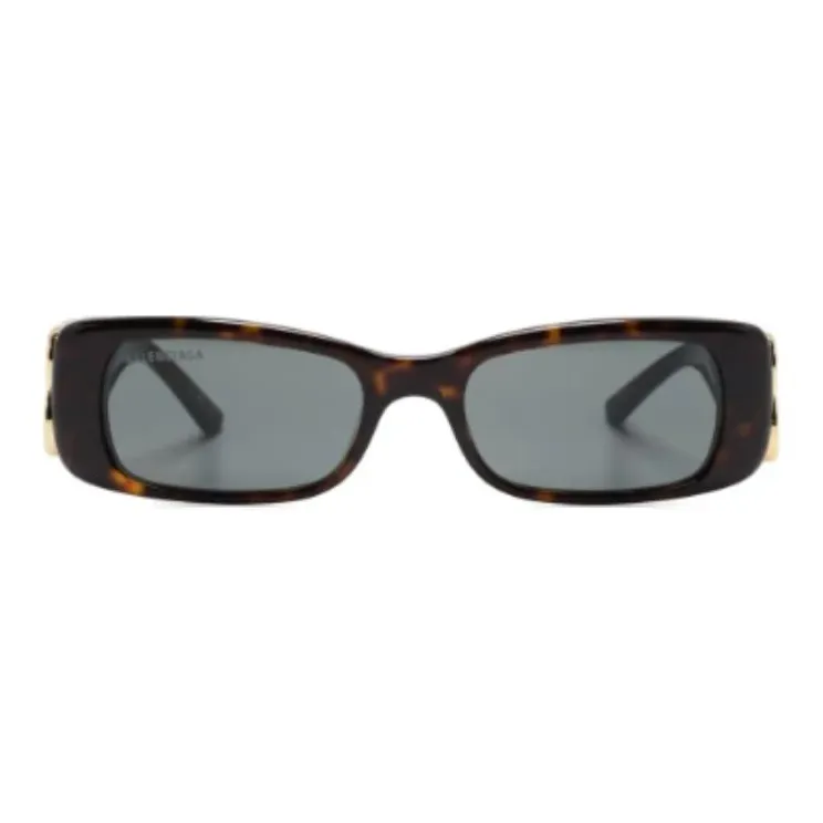 Balenciaga Metal Acetate Square Sunglasses Women's Brown-1