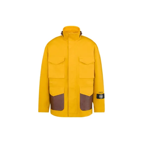 Stone Island X DIOR Jackets Men Yellow