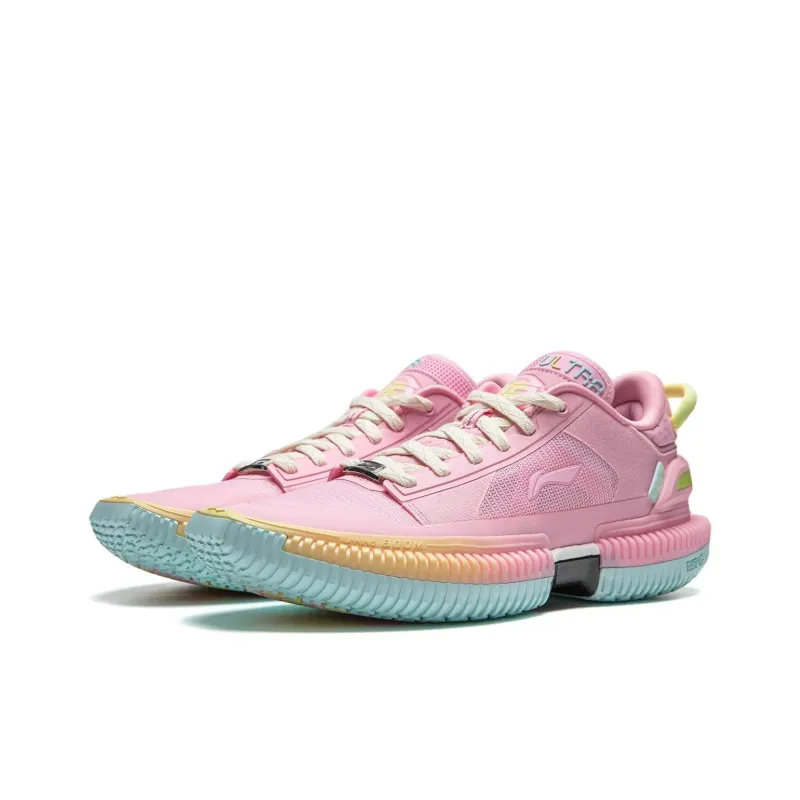 LiNing Slip-Resistant Breathable Low-Top Basketball Shoes Men's Phoenix Blossom Pink-2