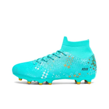ATAY Soccer Shoes Unisex High Top Aqua