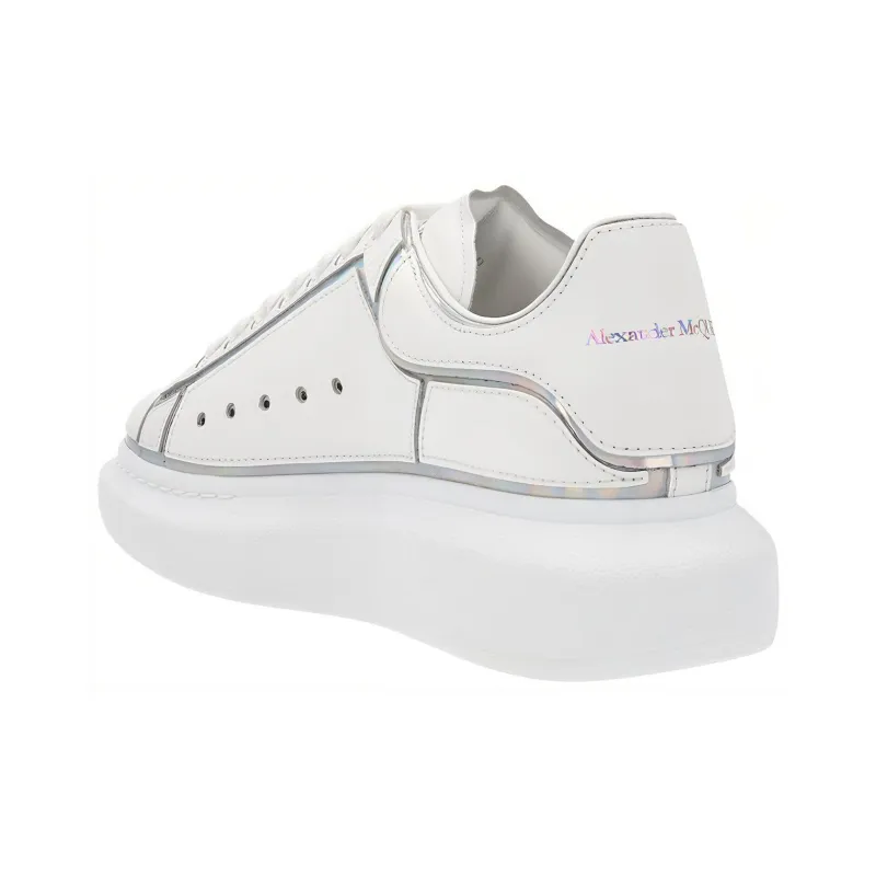 Alexander McQueen Oversized White Silver Hologram Trim-2