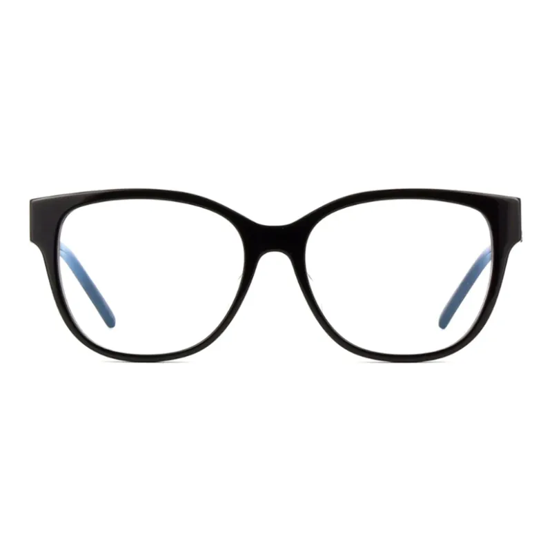 SAINT LAURENT Acetate Irregular Shape Eyeglass Frames Unisex Black-1