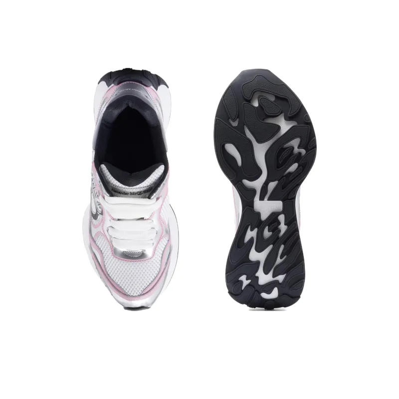 Alexander McQueen Seal Logo Low White Silver Pink Women's-4