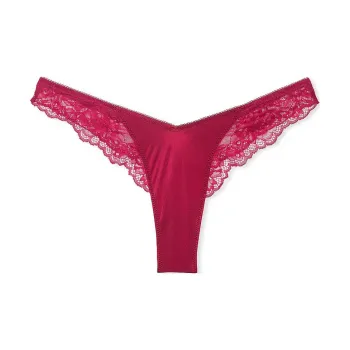 Victoria's Secret Very Sexy Rose Lace-Trim High-Leg Thong Panty / C R Underpants Women's 1 Pack Gin Balin Red
