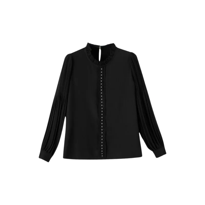 Late White Shirts Women's Black-1