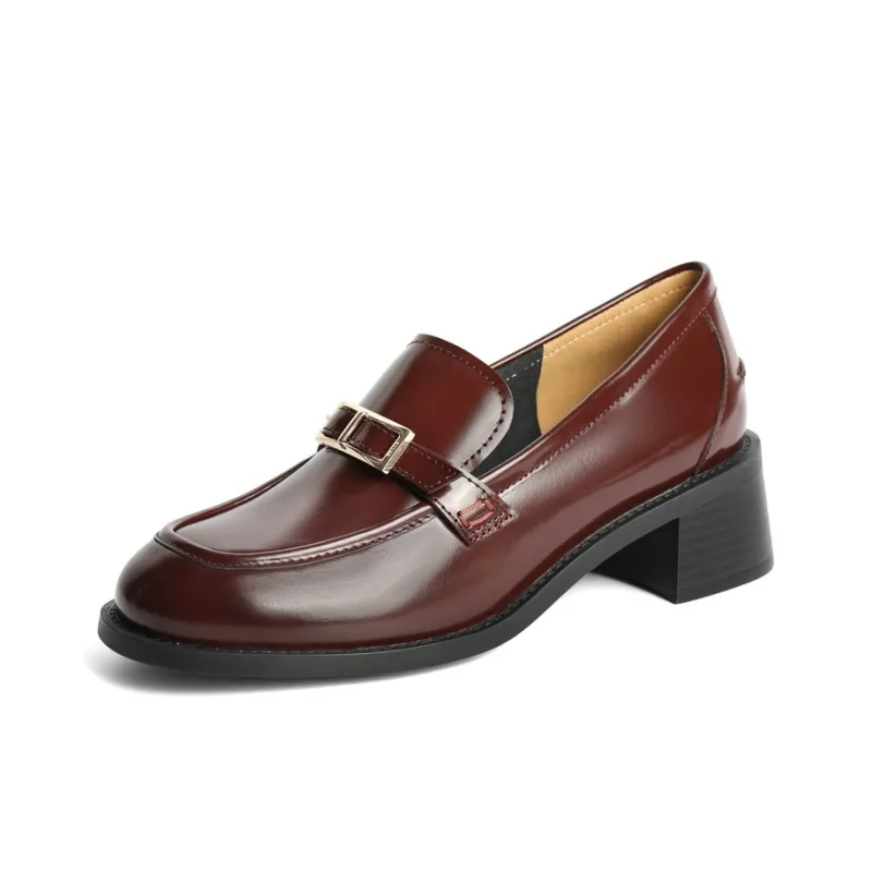 BELLE Loafers 4.5cm Women's Burgundy Black-5