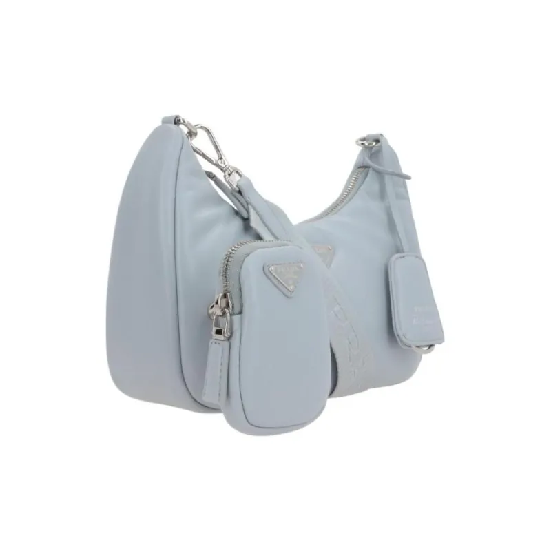 PRADA Re Edition Leather Portable Crossbody Bag Shoulder Bag Women's Cornflower Blue-1
