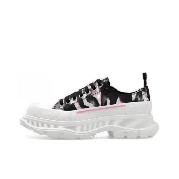 Alexander McQueen Watercolour Graffiti Tread Slick White Black Pink Women's