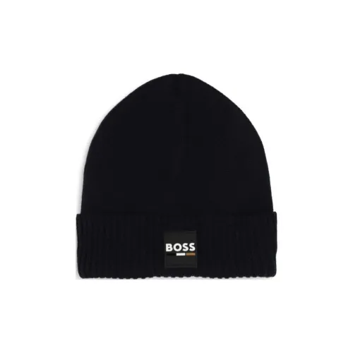 BOSS Logo patch Knitted Beanie Hat