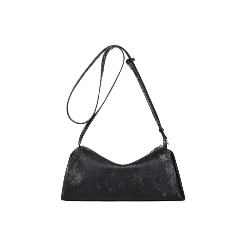 MILLIE'S Cow Leather With Synthetic Leather Shoulder Bag, Crossbody Bag Regular Women's Black-4