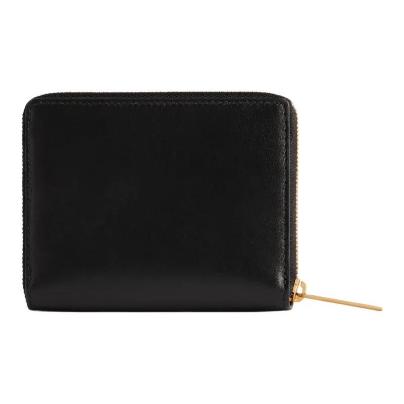Balenciaga Smooth Calf Leather Coin Purse Women's Black-1