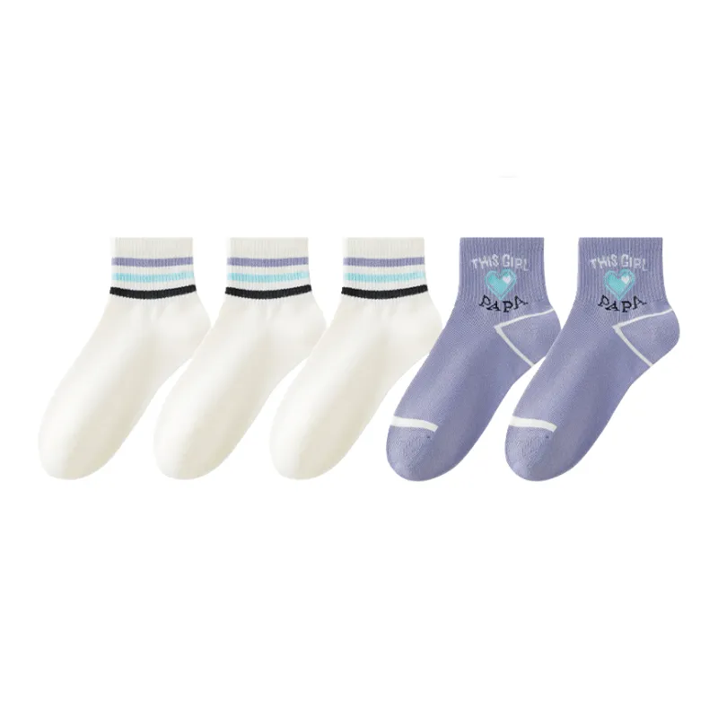 Lan Miao Mid Calf Socks Women's 5 Pack-11