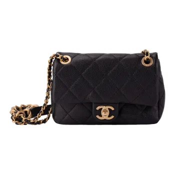 CHANEL Calfskin Shoulder Bag, Crossbody Bag Mini Unisex Black