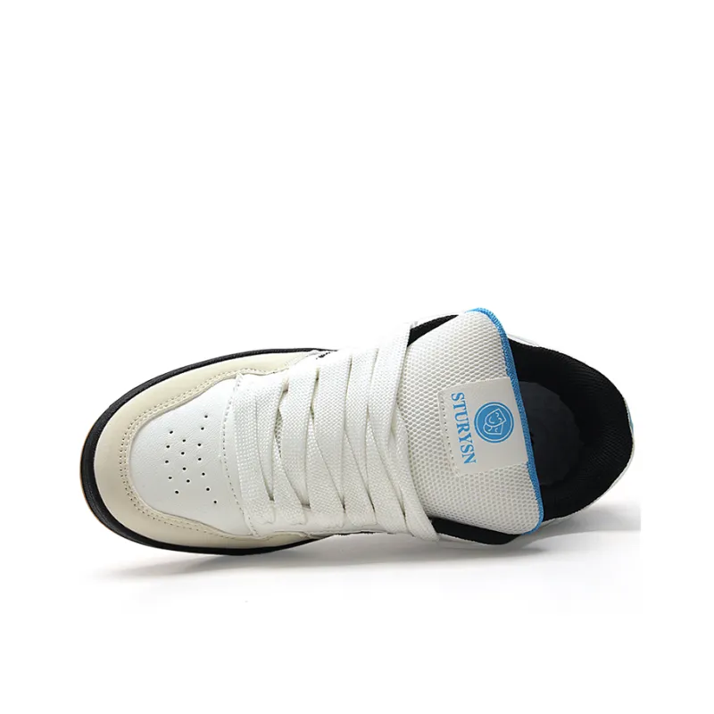 STUR YSN Wear resistant And Lightweight Low Top Skateboard Shoes Unisex White Black Blue-4