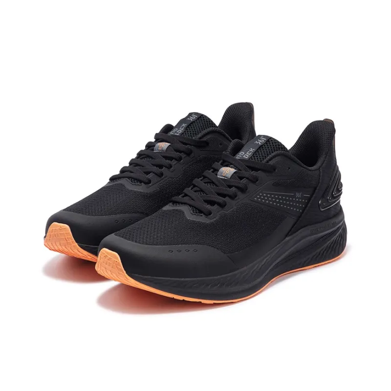 361° Feng Yi Anti-Slip Wear-Resistant Low-Top Casual Running Shoes Men's Black Orange-2