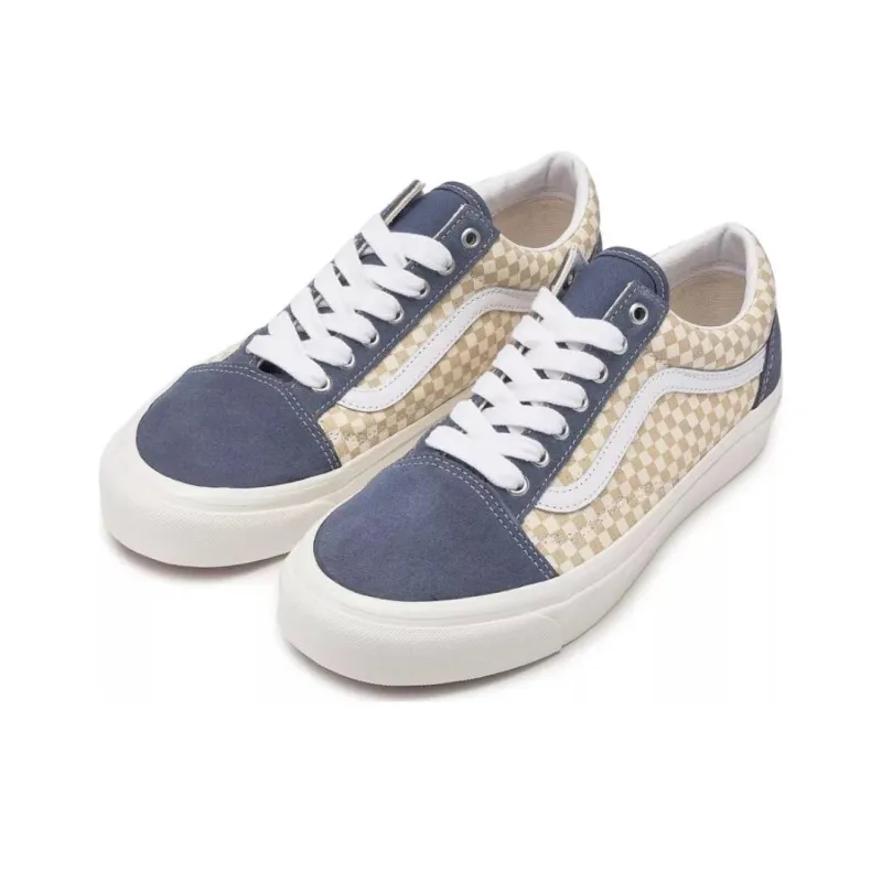 Vans Old Skool 36 Anti Slip Wear Resistant Low Top Skateboard Shoes Unisex Blue Brown-2