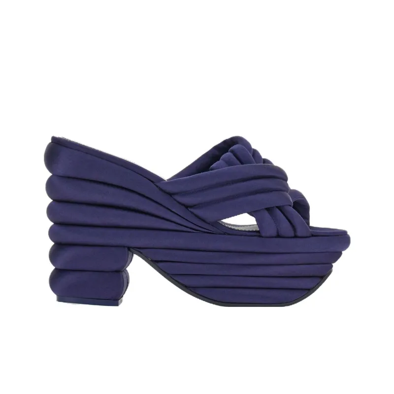 FERRAGAMO Slip Resistant Slide Slippers Women's Blue-1