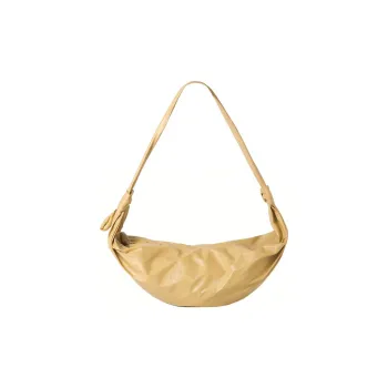 Lemaire Croissant Series Cow Leather Croissant Bag, Shoulder Bag, Crossbody Bag Large Size Unisex Shell Beige