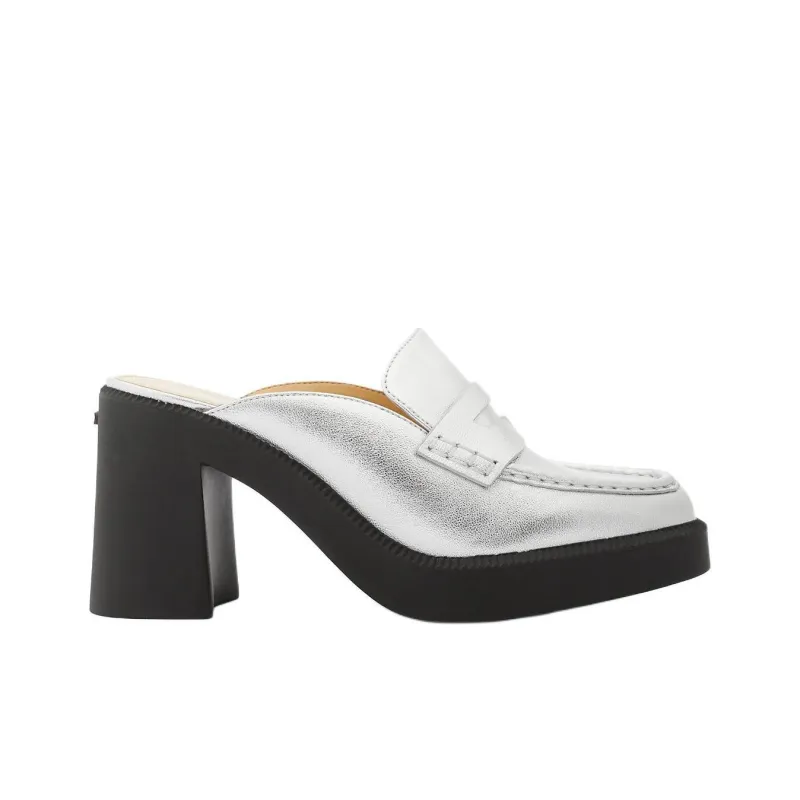 MICHAEL KORS Closed Toe Slippers 8.9cm Women's Silver-1