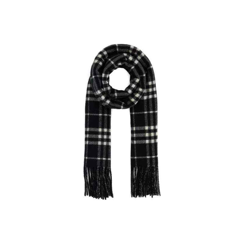 Burberry Checked Reversible Fringed Edge Scarf-0