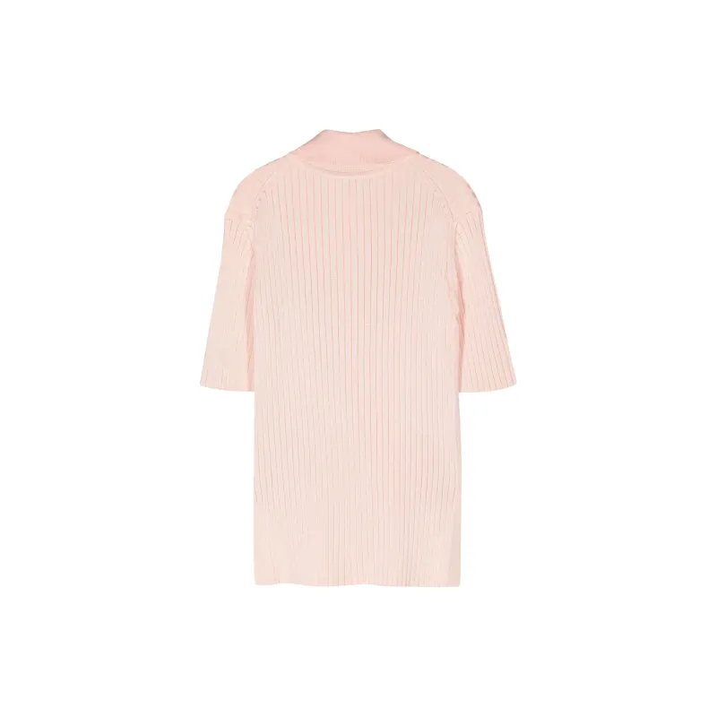JIL SANDER Ribbed knit Polo Top-1