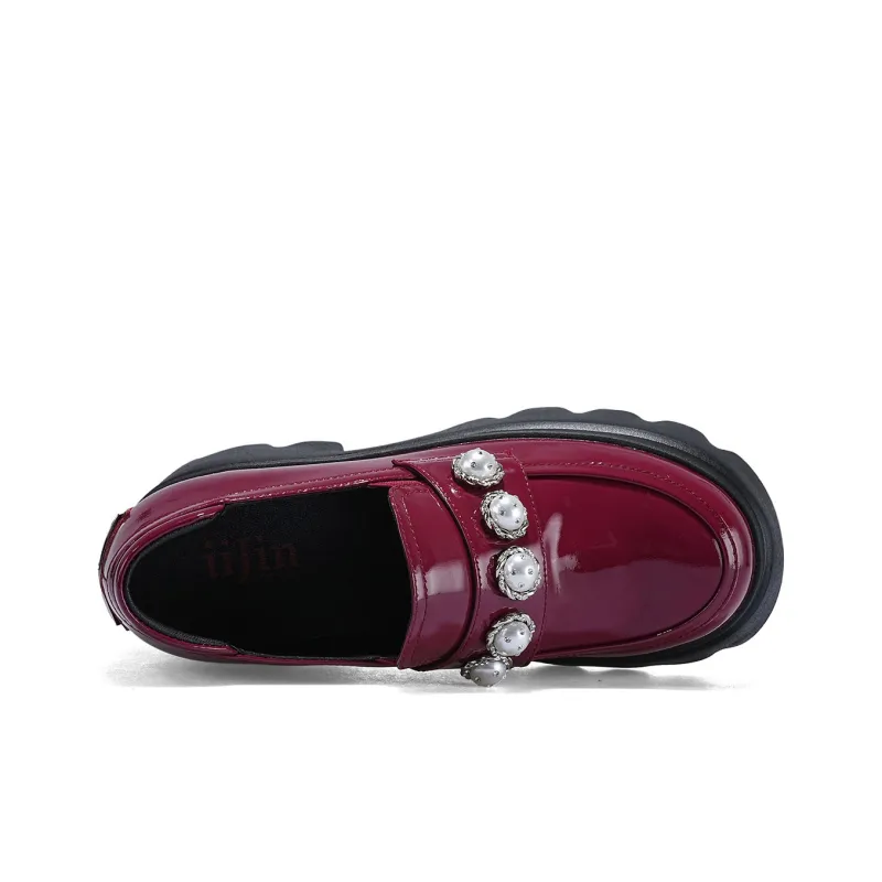 Iijin Loafers Women's Dark Red-3